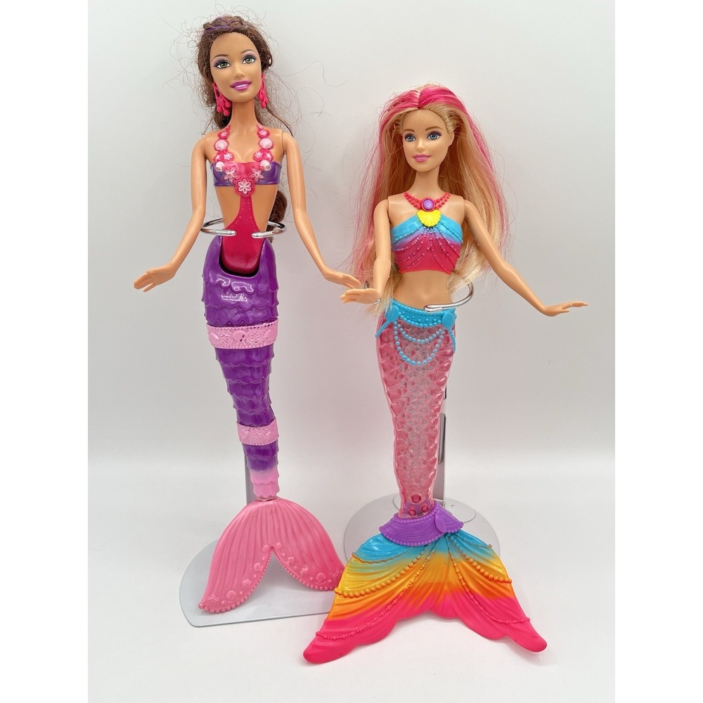 Barbie Mermaid Doll Lot Xylie Mermaid Tale & Dreamtopia Rainbow Lights Mattel
